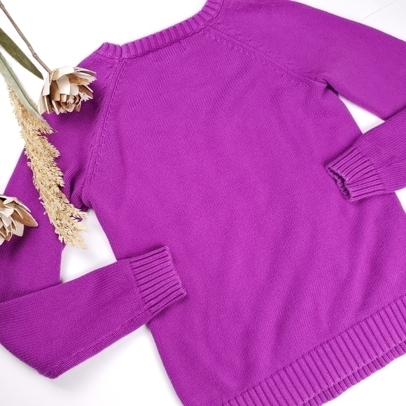 Lands End Purple Thick Knit Sweater Sz S ( 6 - 8 ) - Picture 13 of 13